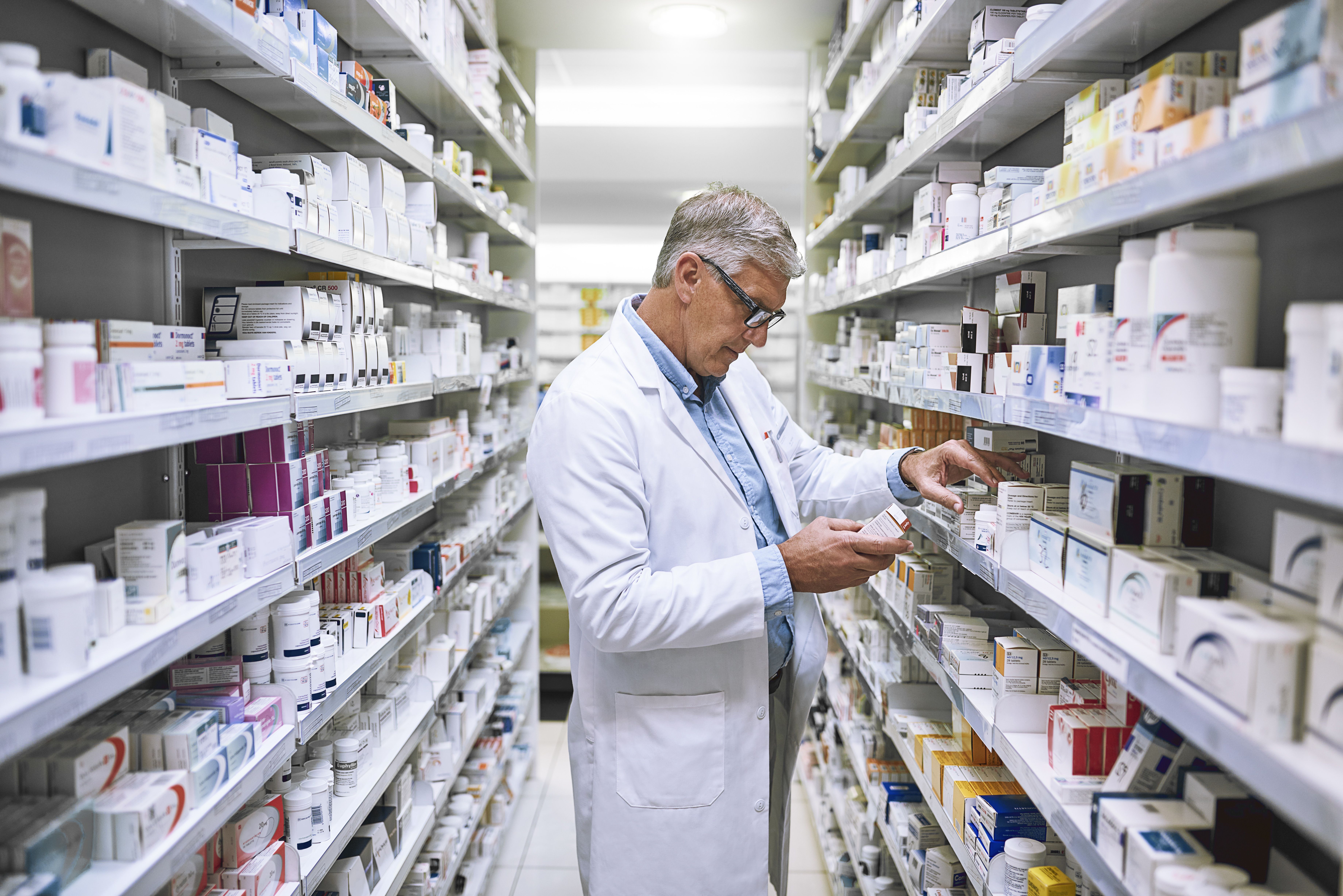 Pharmacist in a modern pharmacy
